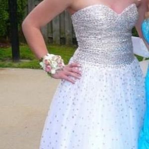 Jovani White sparkle Prom Dress